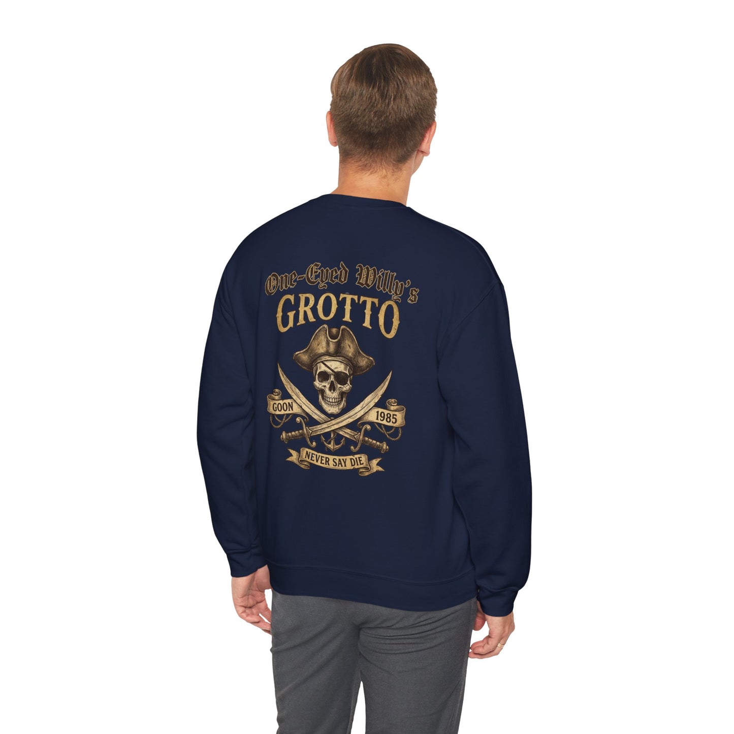 One-Eyed Willy’s Grotto Pirate Skull Crewneck Sweatshirt