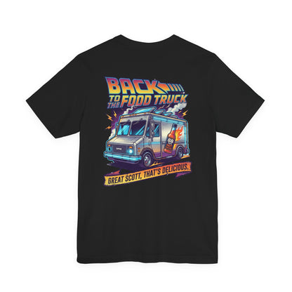 Back to the Food Truck Future Tee — 88mph Hot Sauce 80's Food Truck Graphic T-Shirt