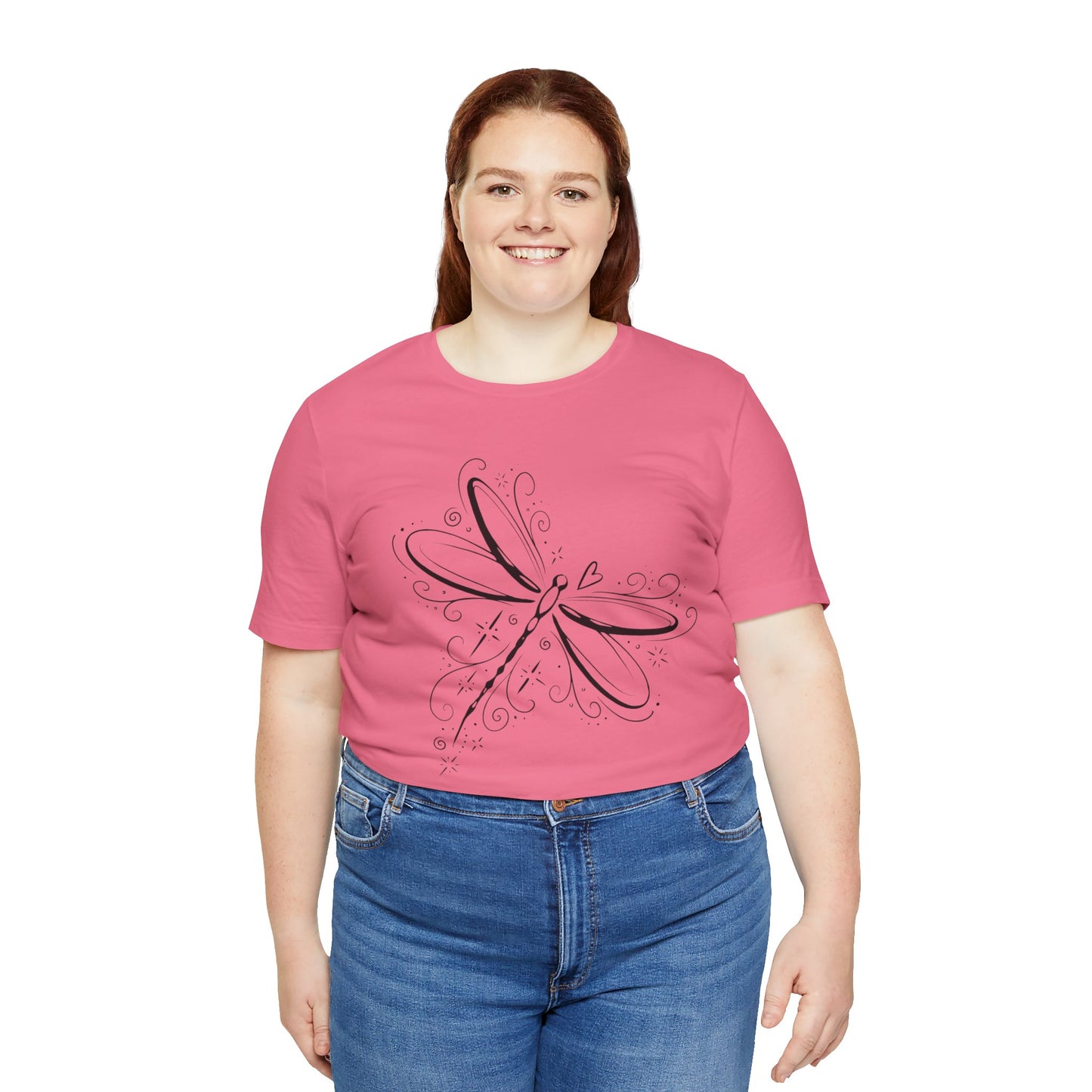 Dragonfly Line Art T-Shirt — Elegant Minimal Nature Tee