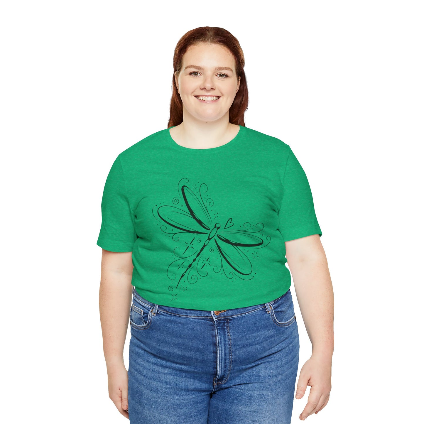 Dragonfly Line Art T-Shirt — Elegant Minimal Nature Tee