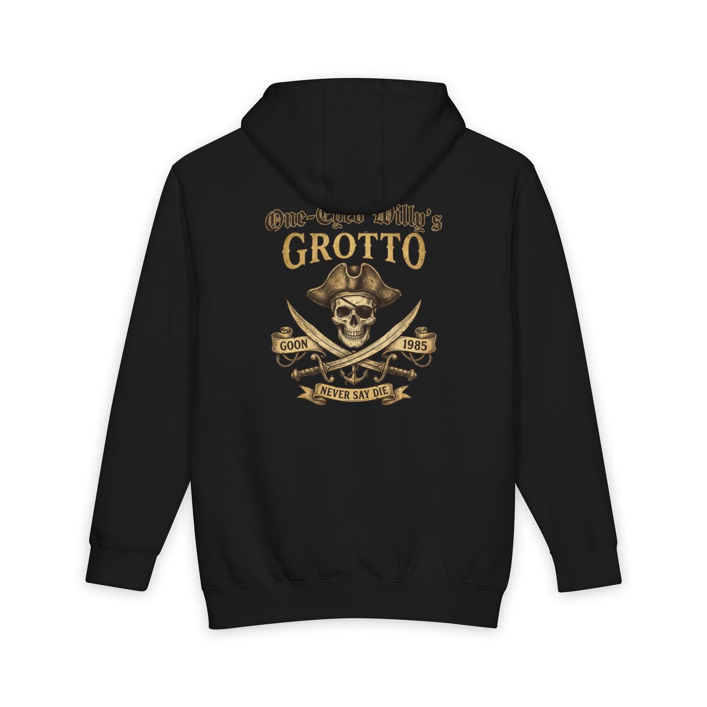 One-Eyed Willy's Grotto Treasure Hunt Hoodie — Vintage Nautical Pullover Hooded Sweatshirt