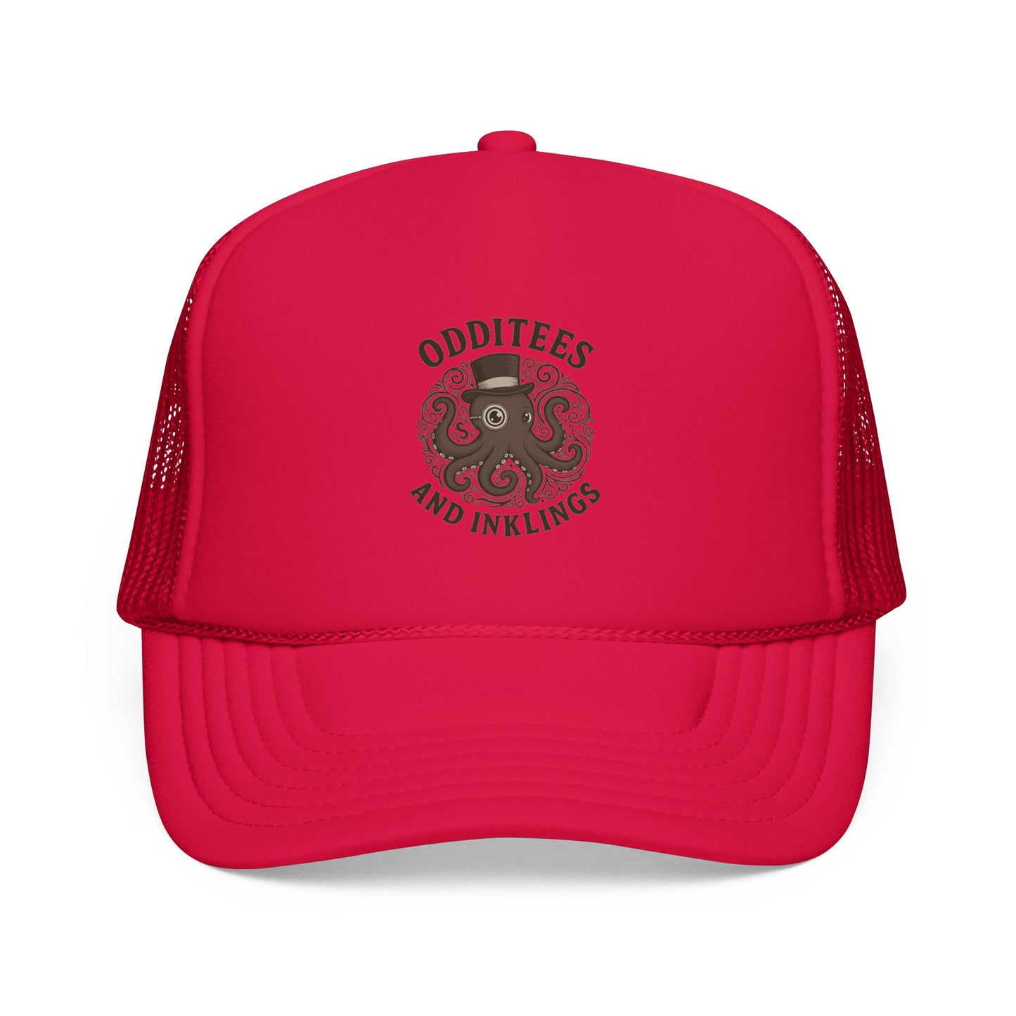 Octopus Logo Trucker Hat — "Odditees and Inklings" Foam Mesh Cap