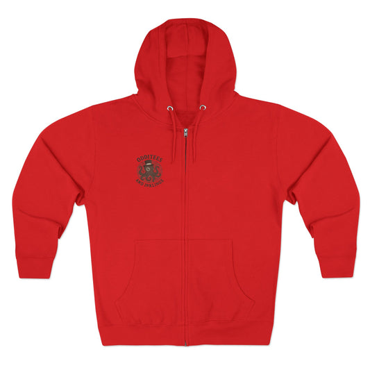 Octopus Logo Zip Hoodie — "Odditees and Inklings" Graphic Zip-Up