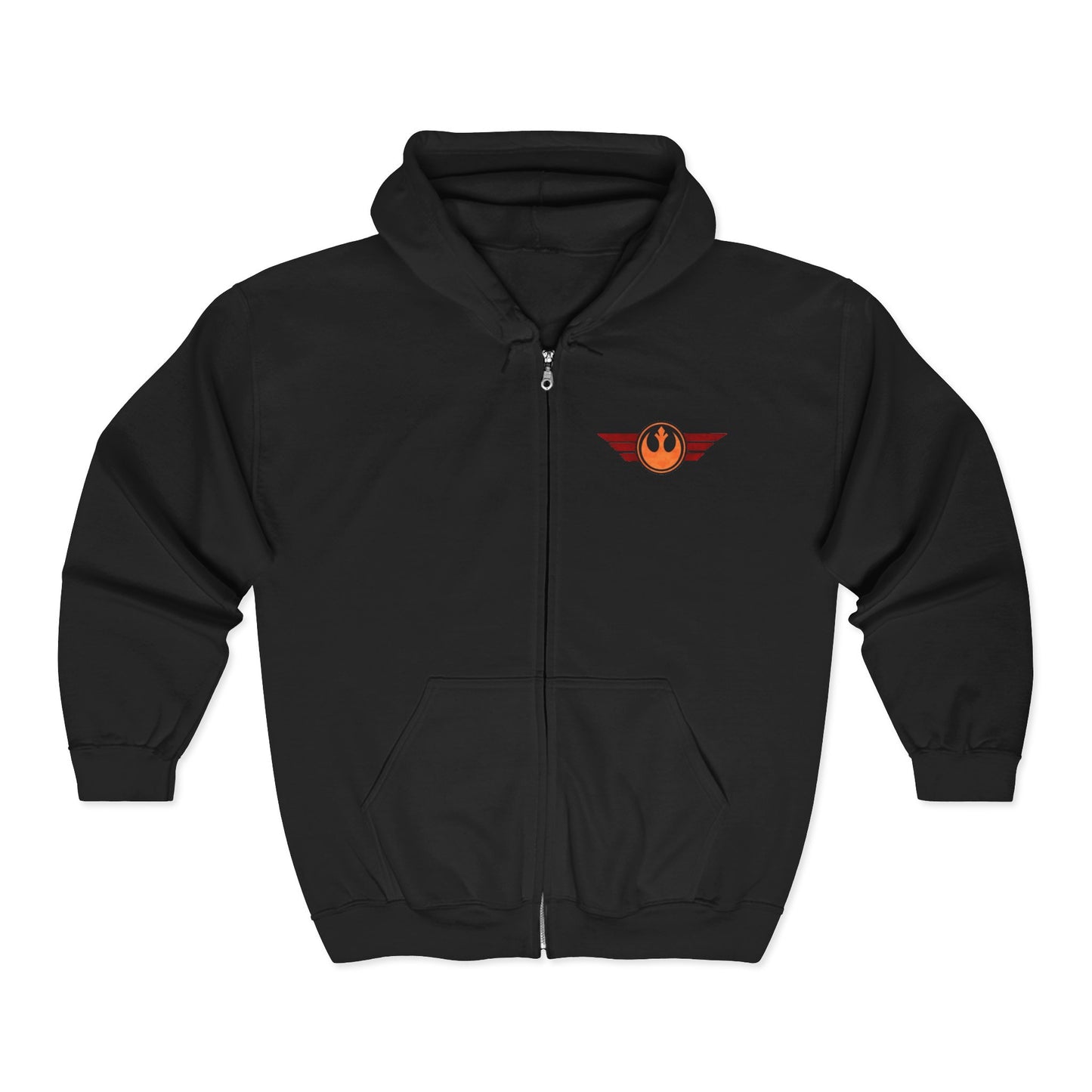 Rebel Wings Zip Hoodie — Vintage Pilot Emblem Full‑Zip Hoodie