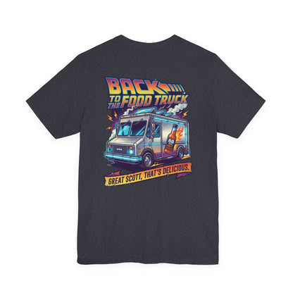 Back to the Food Truck Future Tee — 88mph Hot Sauce 80's Food Truck Graphic T-Shirt