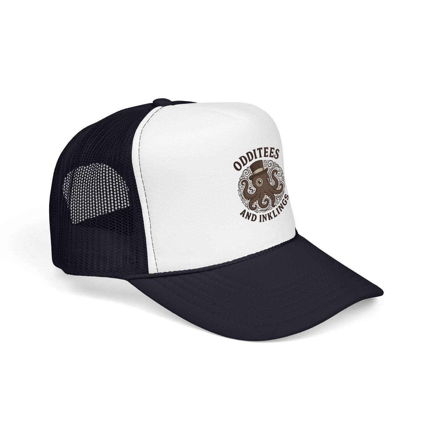 Octopus Logo Trucker Hat — "Odditees and Inklings" Foam Mesh Cap