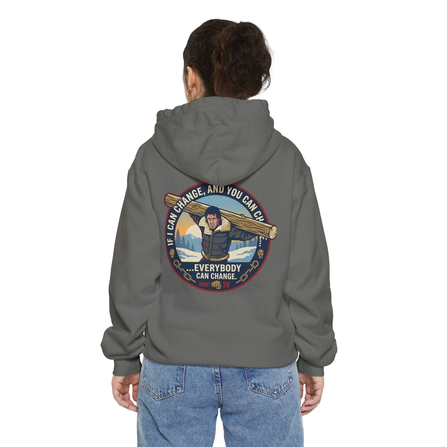 "Everybody Can Change" Underdog Montage Training Hoodie — 90's Retro Boxing Champ Inspiration Hoodie
