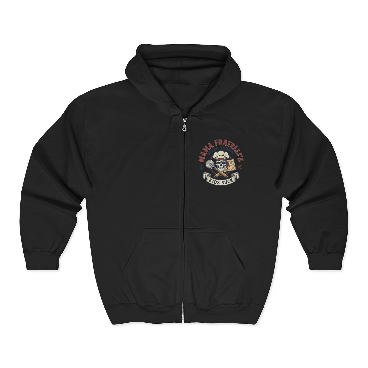 Mama Fratelli’s Pizza Shoppe Graphic "Delivery Guy" Zip Hoodie - Goonies Inspired Gear