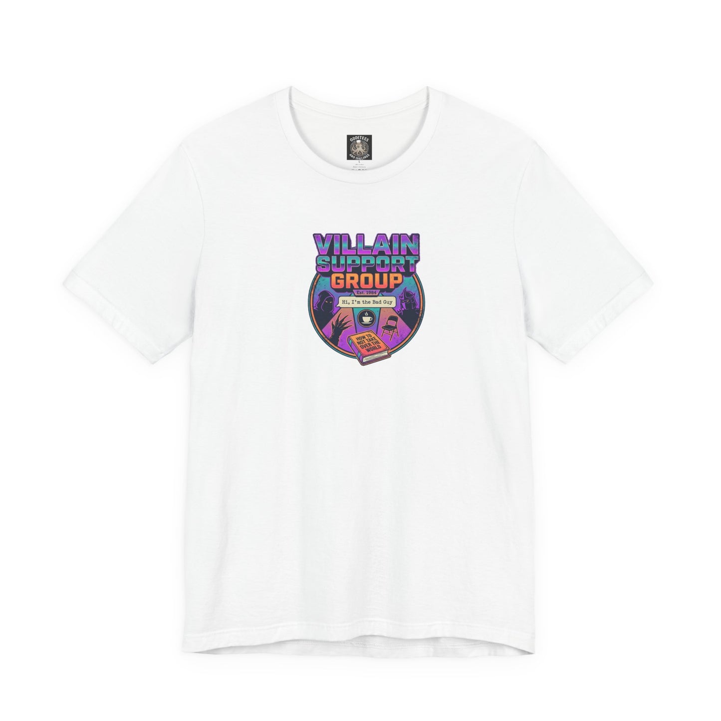 Villain Support Group T-Shirt — Funny Retro Supervillain Club Tee