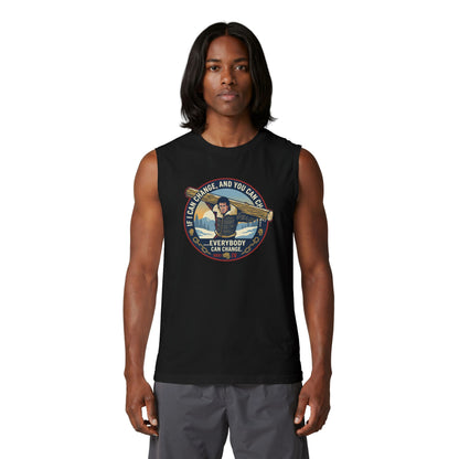 "Everybody Can Change" Underdog Montage Lifting Tank — Retro 90's Boxing Champ Muscle Tank