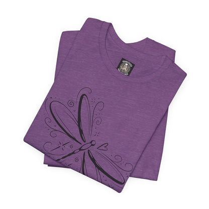 Dragonfly Line Art T-Shirt — Elegant Minimal Nature Tee