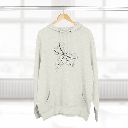 Dragonfly Minimalist Hoodie — Subtle Line Art Fleece Pullover