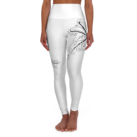 Pink Floral Swirl High-Waist Yoga Leggings