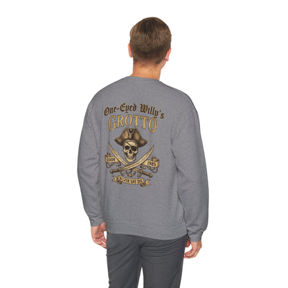 One-Eyed Willy’s Grotto Pirate Skull Crewneck Sweatshirt
