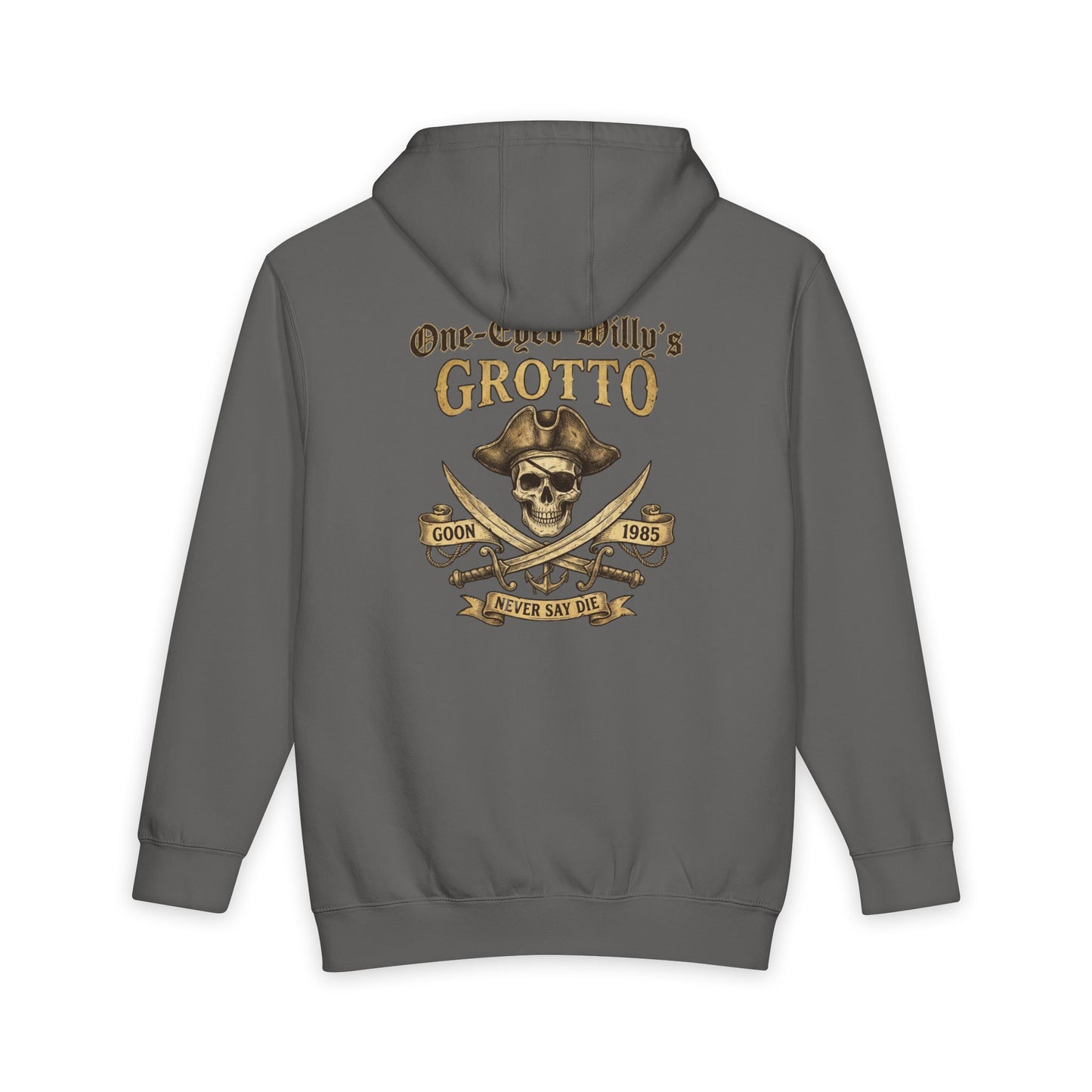 One-Eyed Willy's Grotto Treasure Hunt Hoodie — Vintage Nautical Pullover Hooded Sweatshirt