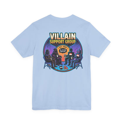 Villain Support Group T-Shirt — Funny Retro Supervillain Meetup Tee