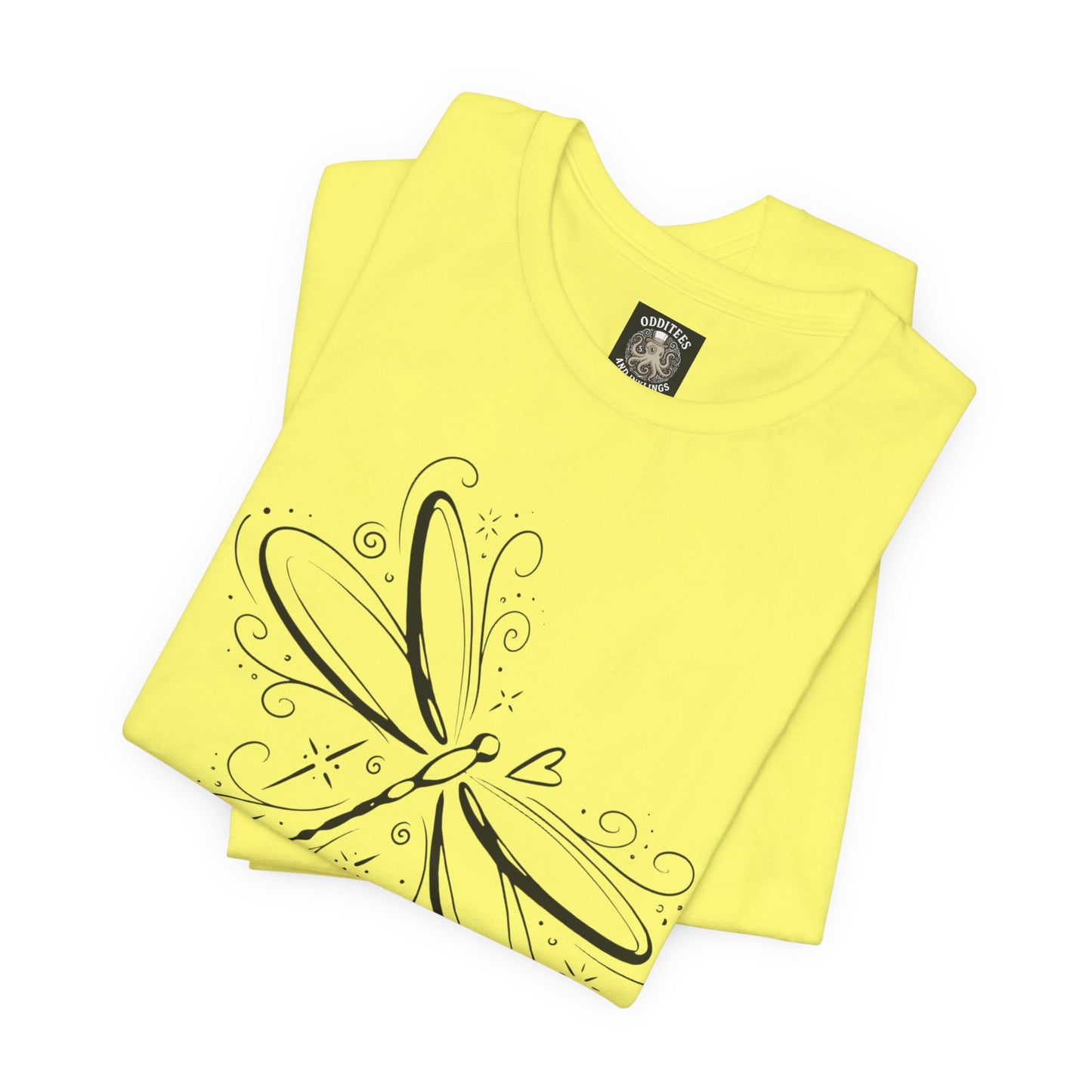 Dragonfly Line Art T-Shirt — Elegant Minimal Nature Tee