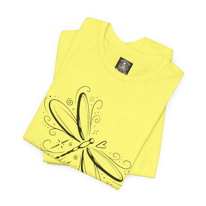 Dragonfly Line Art T-Shirt — Elegant Minimal Nature Tee