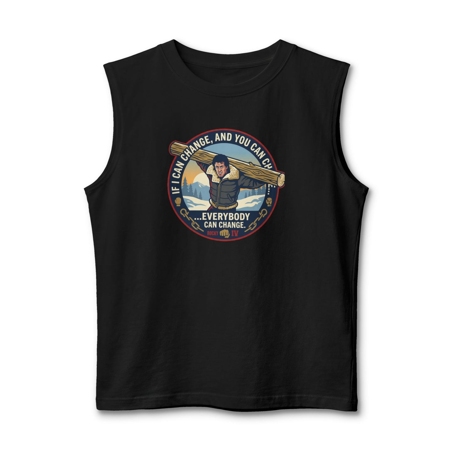 "Everybody Can Change" Underdog Montage Lifting Tank — Retro 90's Boxing Champ Muscle Tank