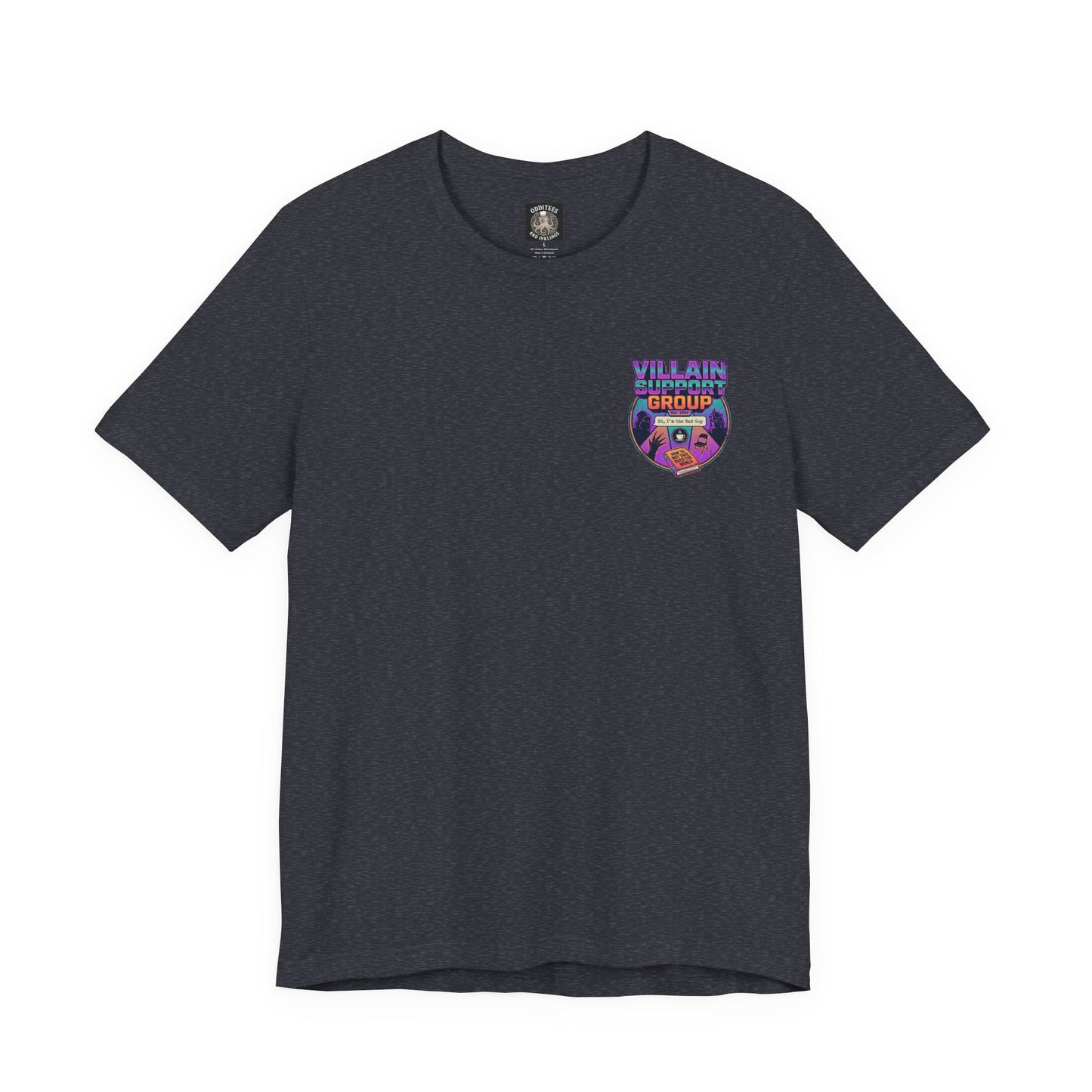 Villain Support Group Tee — Funny Supervillain Graphic T-Shirt