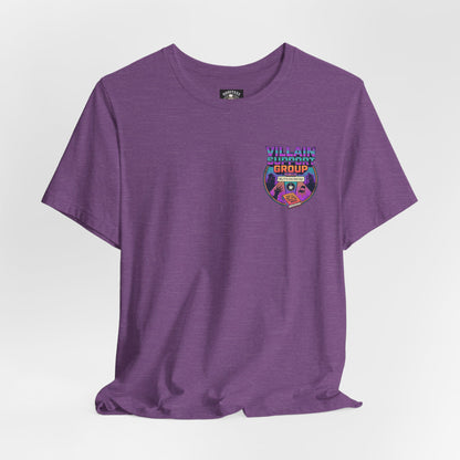 Villain Support Group T-Shirt — Funny Retro Supervillain Meetup Tee