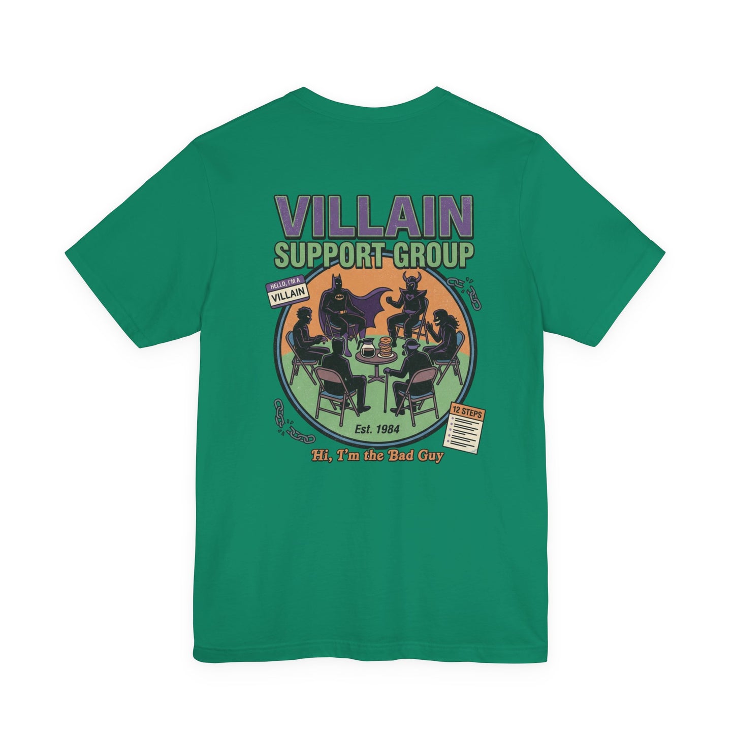 Villain Support Group Tee — Funny Supervillain Graphic T-Shirt
