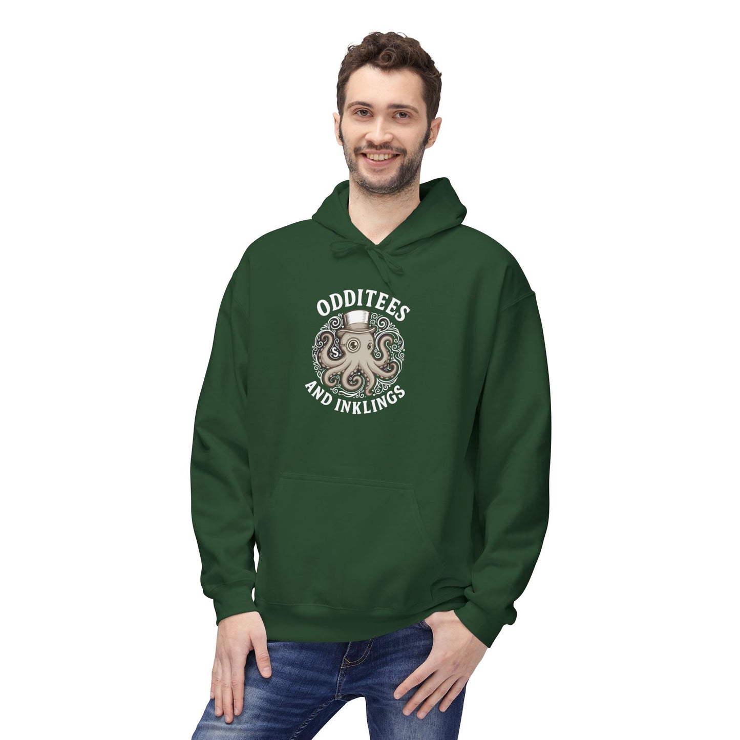 Octopus Logo Hoodie — "Odd Tees and Inklings" Graphic Pullover