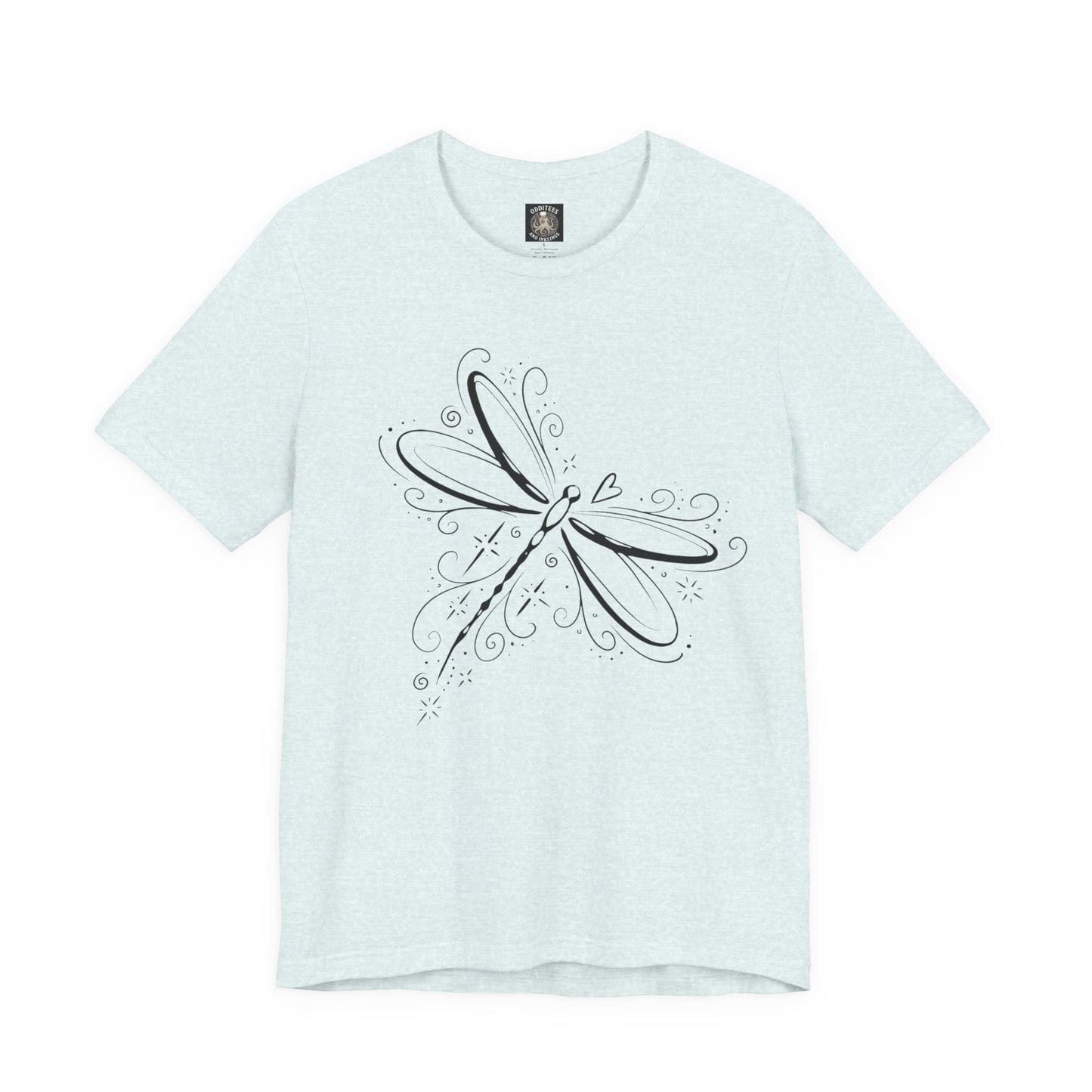 Dragonfly Line Art T-Shirt — Elegant Minimal Nature Tee