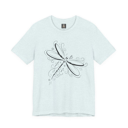 Dragonfly Line Art T-Shirt — Elegant Minimal Nature Tee