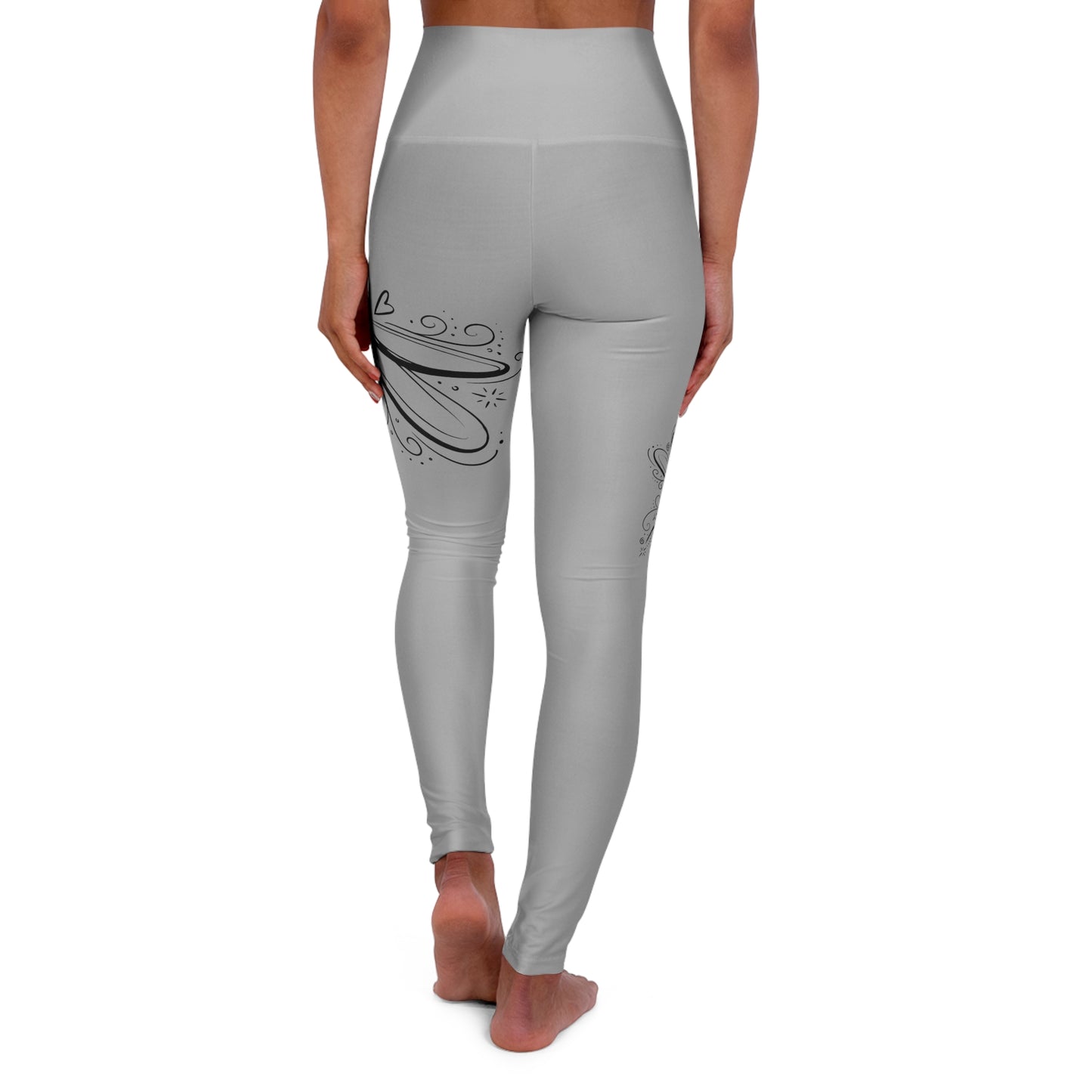 Pink Floral Swirl High-Waist Yoga Leggings