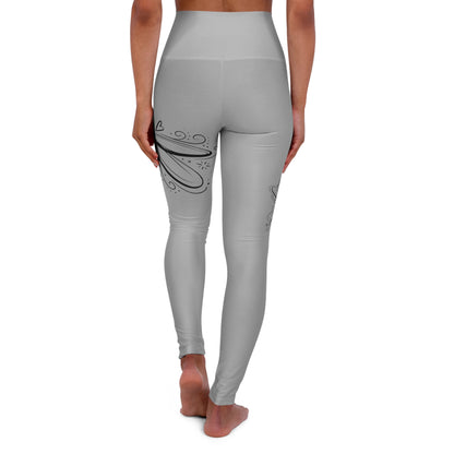 Pink Floral Swirl High-Waist Yoga Leggings