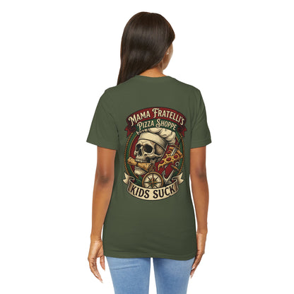 Mama Fratelli's Pizza Shoppe "By The Slice Graphic Tee" - 80's Movie Fandom T-Shirt