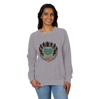 Villain Support Group Crewneck Sweatshirt — Fun Retro Graphic Pullover (We’re the Bad Guys)