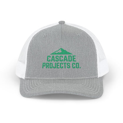Embroidered Trucker Cap — Cascade Projects Co. Mountain Logo