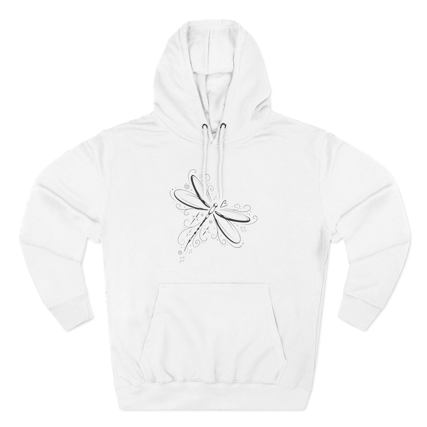 Dragonfly Minimalist Hoodie — Subtle Line Art Fleece Pullover