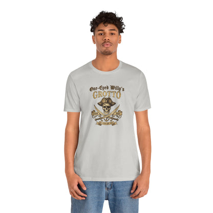 One-Eyed Willy's Grotto Pirate Skull T-Shirt — 80's Treasure Map Tee