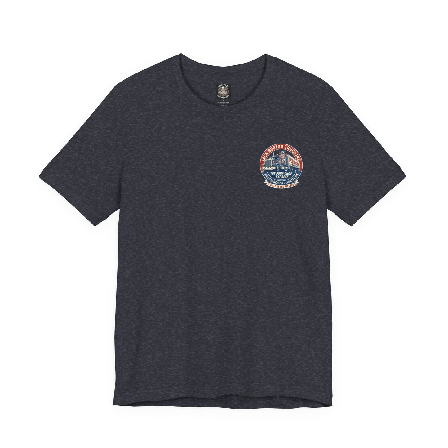 Truck Driver Graphic Tee — "Jack Burton Trucking: The Pork-Chop Express" Vintage San Francisco Design