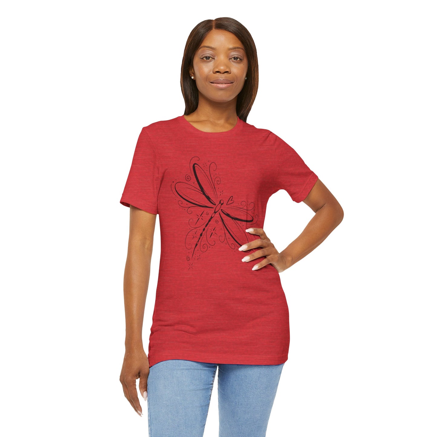 Dragonfly Line Art T-Shirt — Elegant Minimal Nature Tee