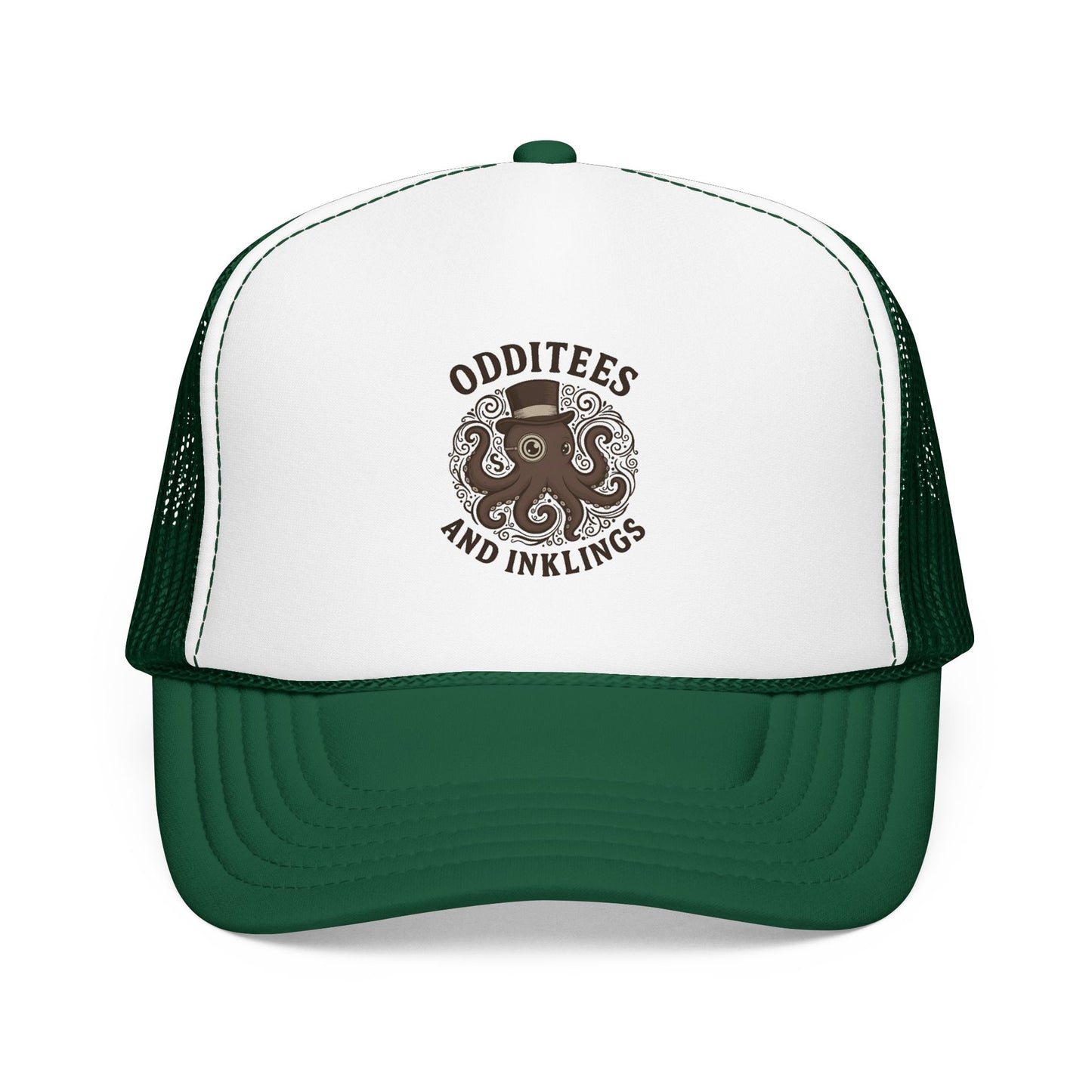 Octopus Logo Trucker Hat — "Odditees and Inklings" Foam Mesh Cap