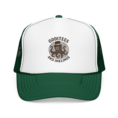 Octopus Logo Trucker Hat — "Odditees and Inklings" Foam Mesh Cap