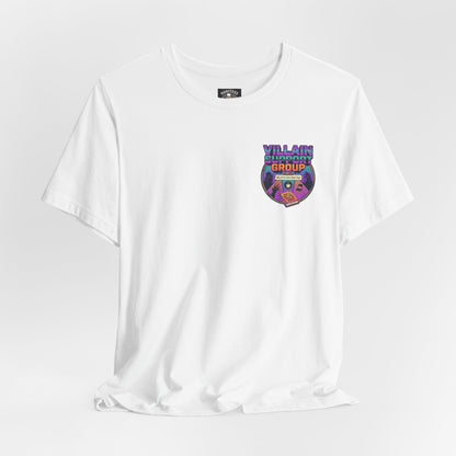 Villain Support Group T-Shirt — Funny Retro Supervillain Meetup Tee