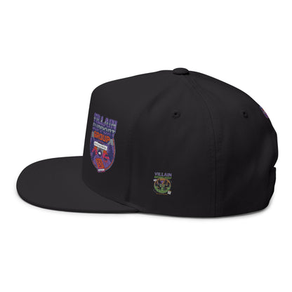 Villain Support Group - Flat Bill Snapback Cap — Embroidered Vintage Badged