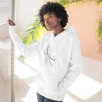 Dragonfly Minimalist Hoodie — Subtle Line Art Fleece Pullover