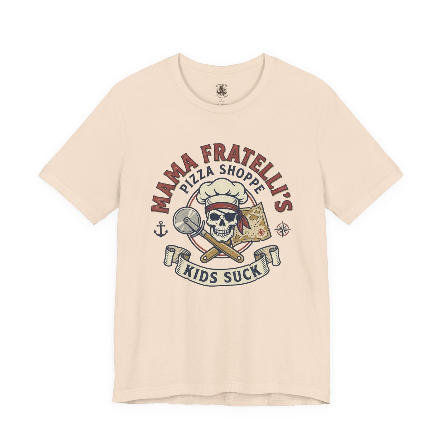Kids Suck Pizza Tee — Mama Fratelli’s Pizza Shoppe Skull Graphic T-Shirt