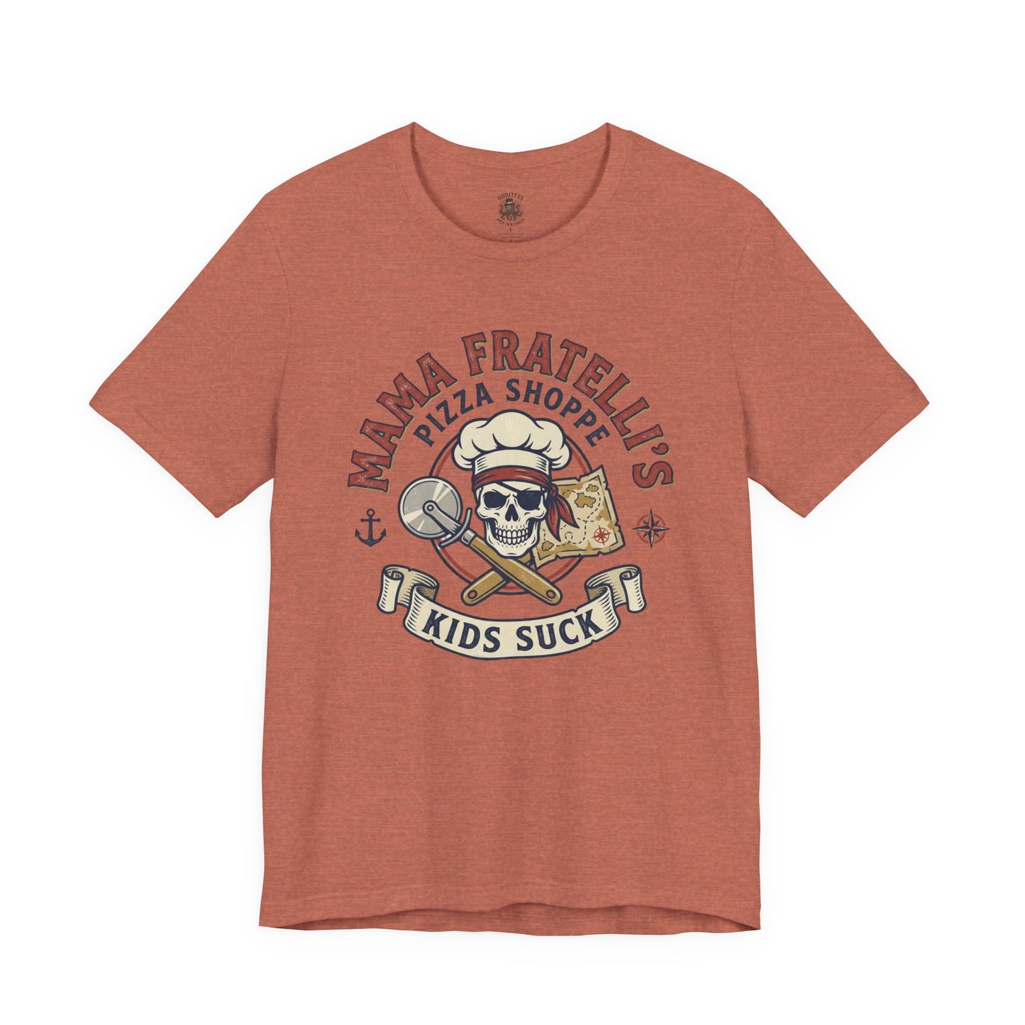 Kids Suck Pizza Tee — Mama Fratelli’s Pizza Shoppe Skull Graphic T-Shirt