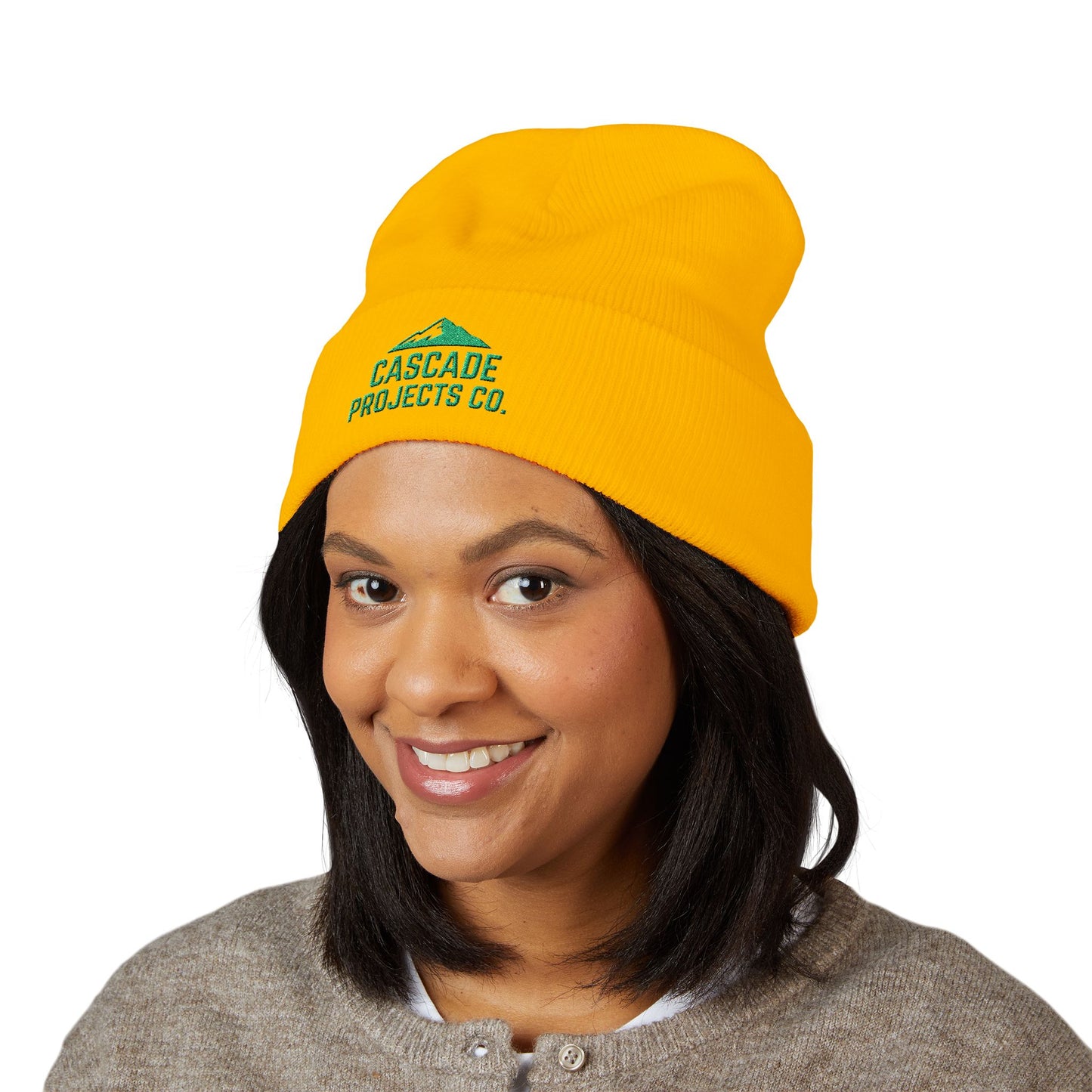 Cascade Projects Co. Embroidered Mountain Cuffed Beanie