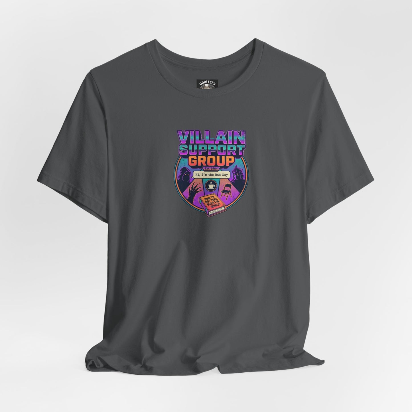 Villain Support Group T-Shirt — Funny Retro Supervillain Club Tee