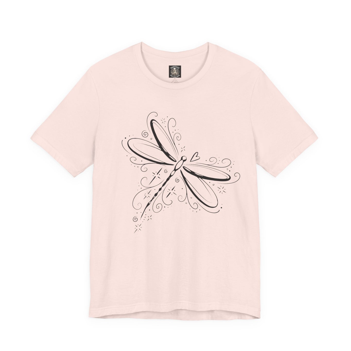 Dragonfly Line Art T-Shirt — Elegant Minimal Nature Tee