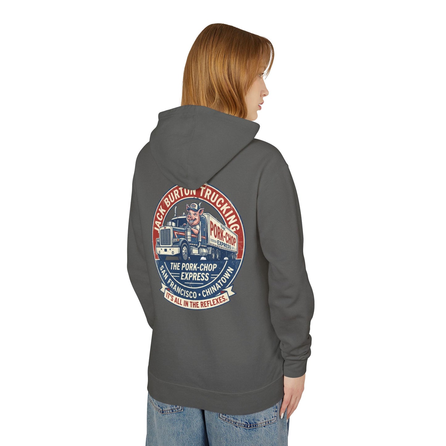 The Pork-Chop Express Hoodie — Retro Trucking Graphic Hooded Sweatshirt