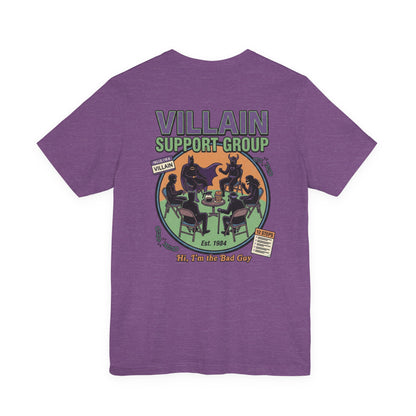 Villain Support Group Tee — Funny Supervillain Graphic T-Shirt